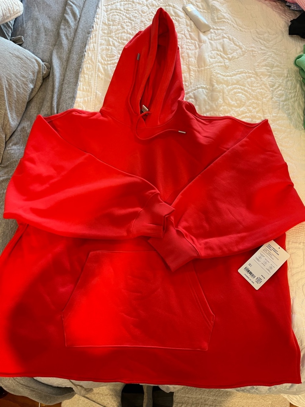 Athleta Terry Oversized Red (Cardinal)Pullover Hoodie